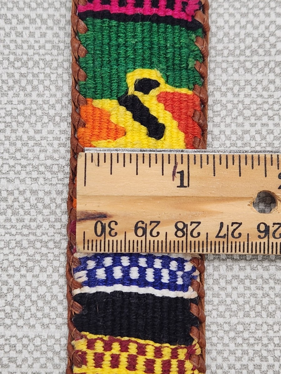 Unbranded Size 38 Belt Southwestern Boho Textile Leather Woven Hippie Unbranded Size 38 Belt Southwestern Boho Textile Leather  main image 4