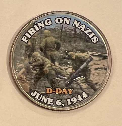 World War II D-Day Colorized Commemorative Clad Kennedy Half Dollar