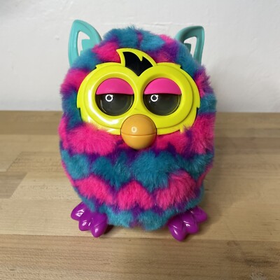 Furby Boom 2012 Pink & Blue Hearts Hasbro TESTED WORKS Interactive
