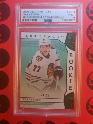 2019-20 Kirby Dach /25 PSA 9 Artifacts Rookie Redemption PoP 1 Rare SP-4 UD - Picture 2 of 3