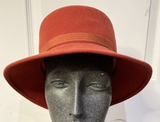 Geo W Bollman 'Excello' Red Women's Hat 100% Wool Made in USA