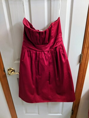Davids Bridal Womens Bridesmaid Red Strapless Dress Sz Style 83312