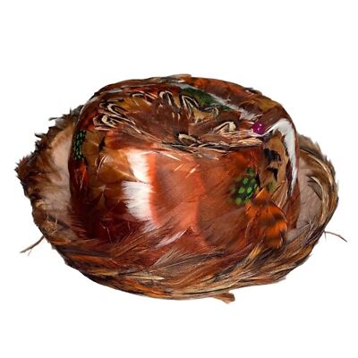 Vintage Feather 30s Fedora Panama Sun Hat Sears Milliner  display picture 2