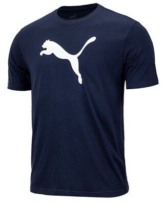 Puma Herren Team RISE Logo Baumwolle T-Shirts Athletic Navy Run Jersey Shirt ...