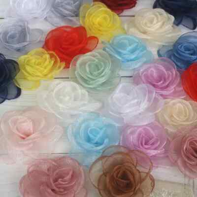 2 pc organza , size about 2 1/2 inch wide select color
