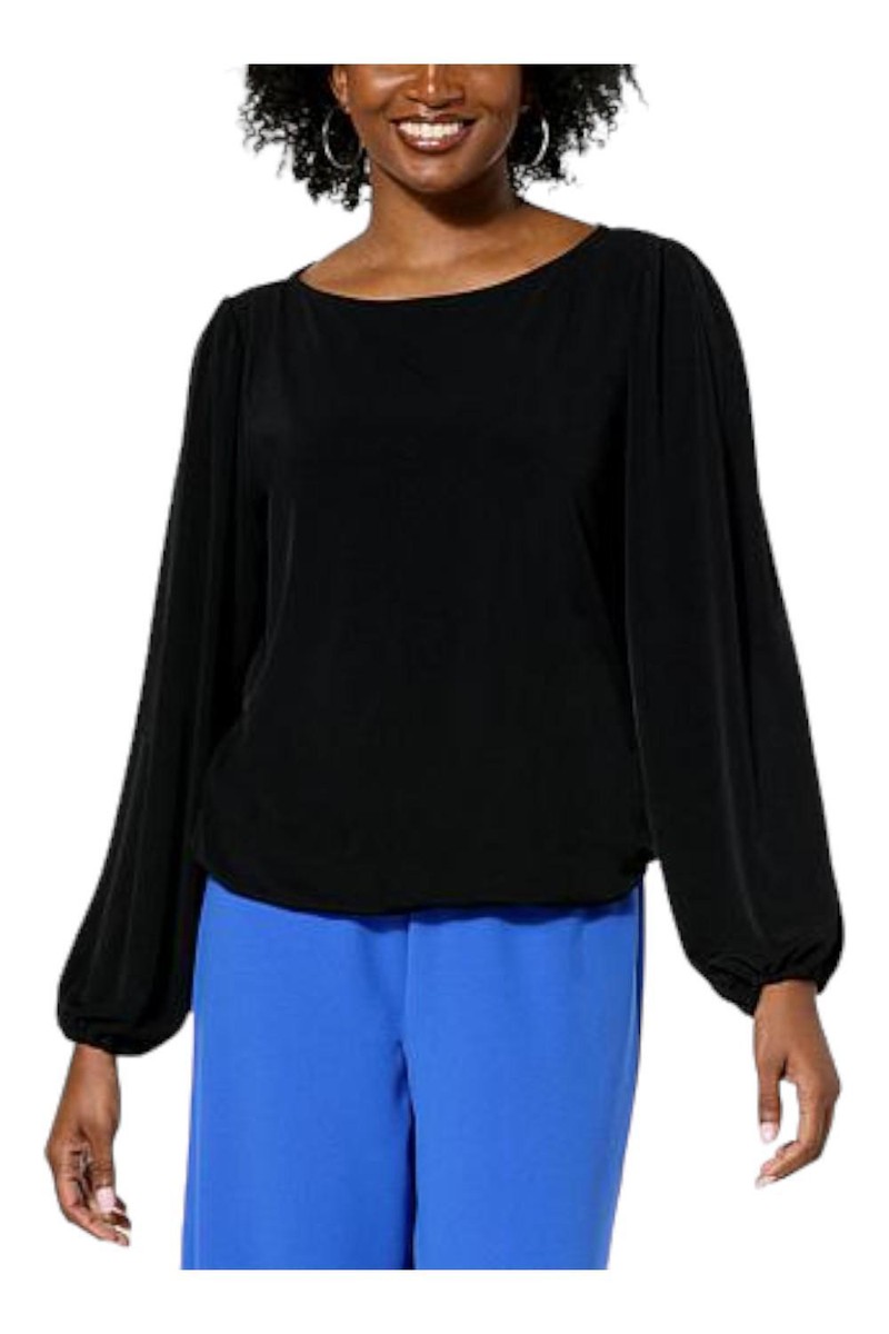 ESMOK ♡balloon tops black Balloon-sleeved Blouse - Black - Ladies | H&M US