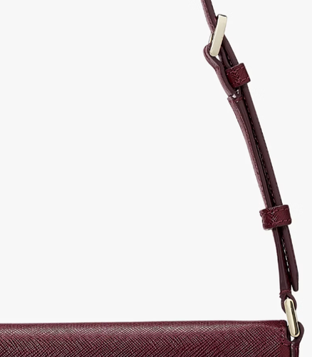 Kate Spade Staci Fioletowa skórzana klapa Torba na ramię Grenache Torebka KF371 Fabrycznie nowa z metką 329 USD - Zdjęcie 9 z 9