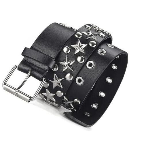 Punk Studded Belt Metal Rock Rivet Belt Y2K Gothic  Belt for Men or Women - Picture 1 of 7