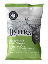 Lister's Crisps Sea Salt & Cider Vinegar - 24 x 40g  FREE P&P