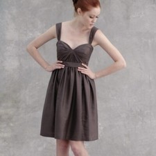 Jenny Yoo Collection Trudy Dupioni Silk Cocktail Dress Gray Size 8 Homecoming