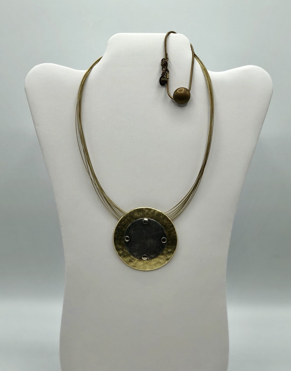 Modernist Mixed Metal Necklace w/ Baer SF Bracelet /b