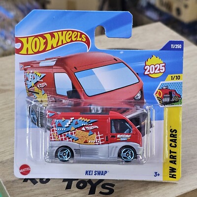 2025 HOT WHEELS KEI SWAP SERIES HW ART CARS SHORT CARD RED NEW IN