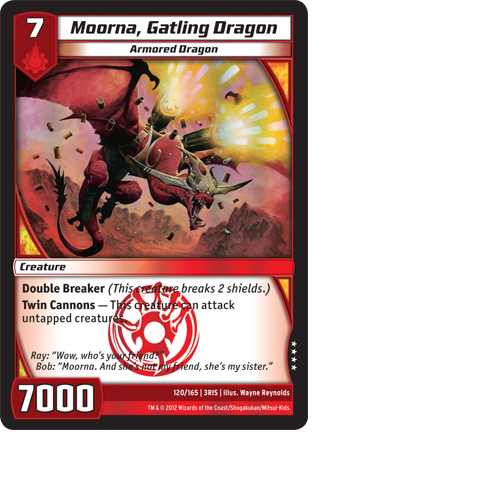 Kaijudo X1 MOORNA, GATLING DRAGON Very Rare Foil #120/165 3RIS