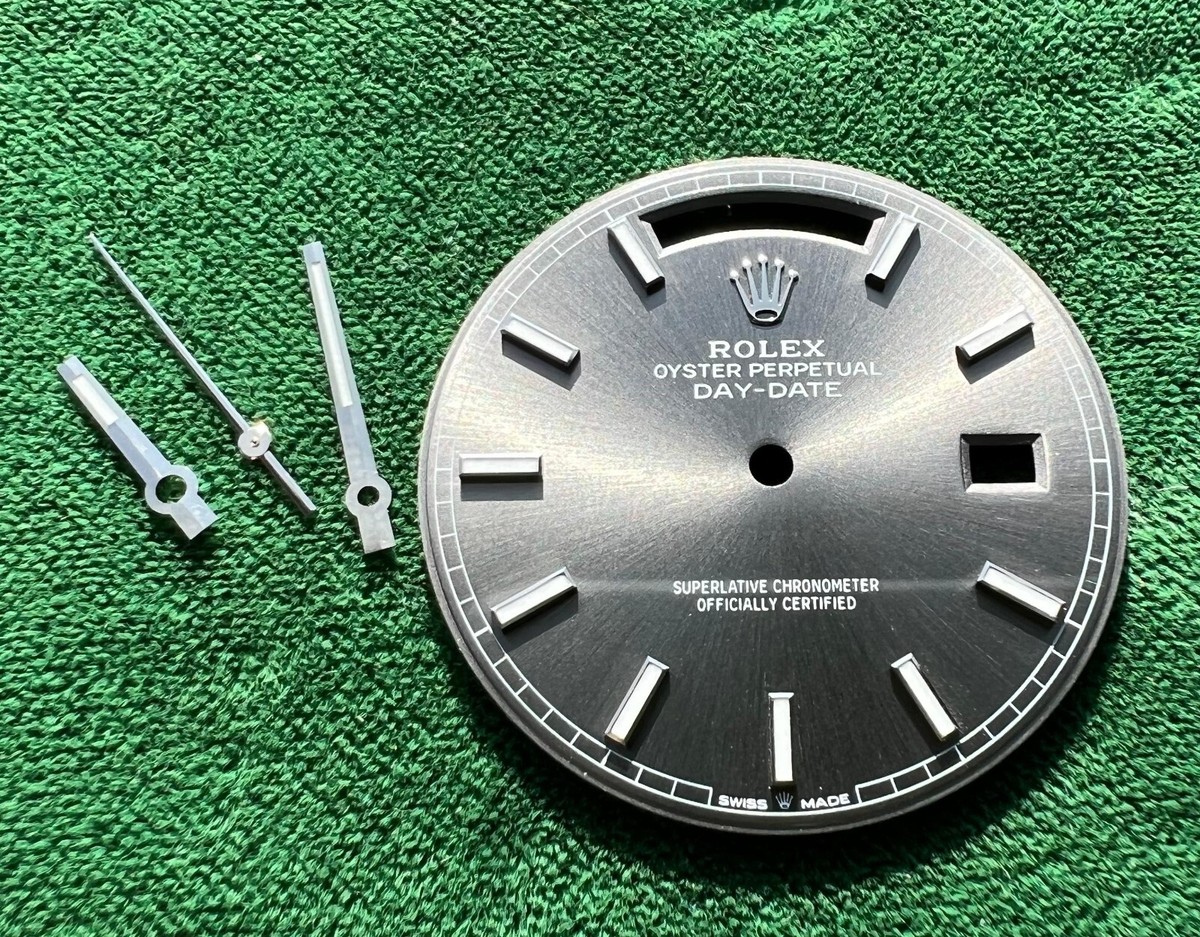 Authentic Rolex Day-Date 40mm Gray Stick Dial with Hands WG, Model