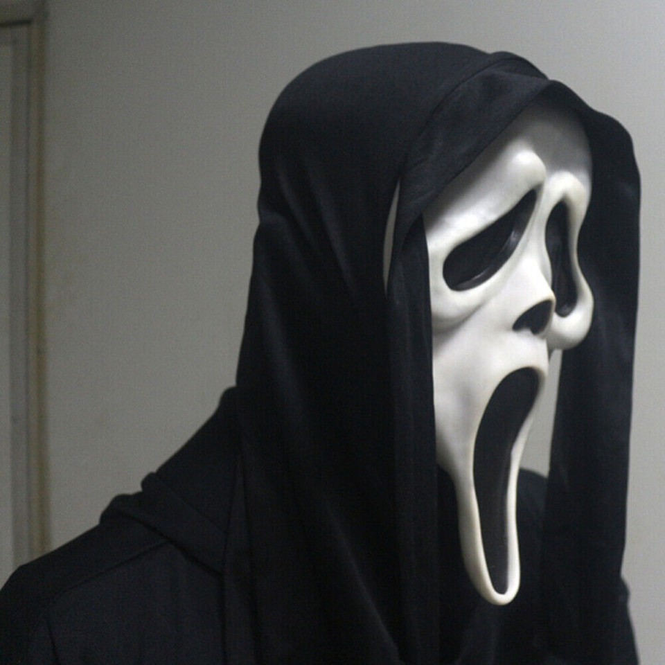Scream Ghost Face Mask With Hood Halloween Horror Fun Fancy Dress