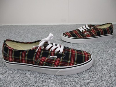 Vans Shoes Mens 13 Authentic Black Red White Plaid Hunting Limited VN000EGABX9