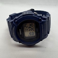 Casio Illuminator Watch Mens 47mm Blue Chronograph 3224 W-219H Working