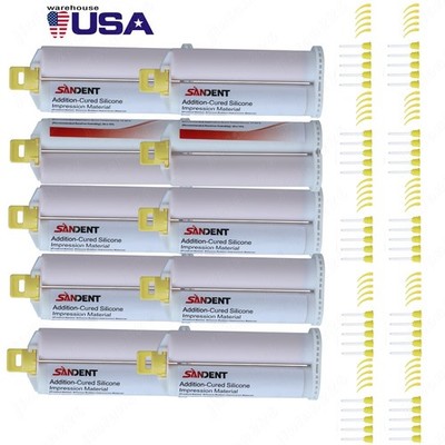 Dental Light Body VPS Impression Material Normal Set PVS 5 Tips/Set 50mm