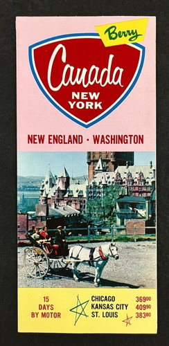 1959 Berry Tours Canada New York New England DC Itinerary Vtg Travel Brochure