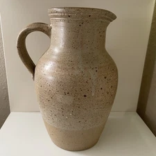 Stoneware Pitcher With Lid In Perfect Mint Condition Vintage