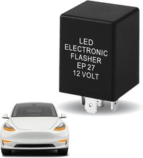 EP27 LED Flasher Relay, 5-Pin Relay for Turn Signal, Black