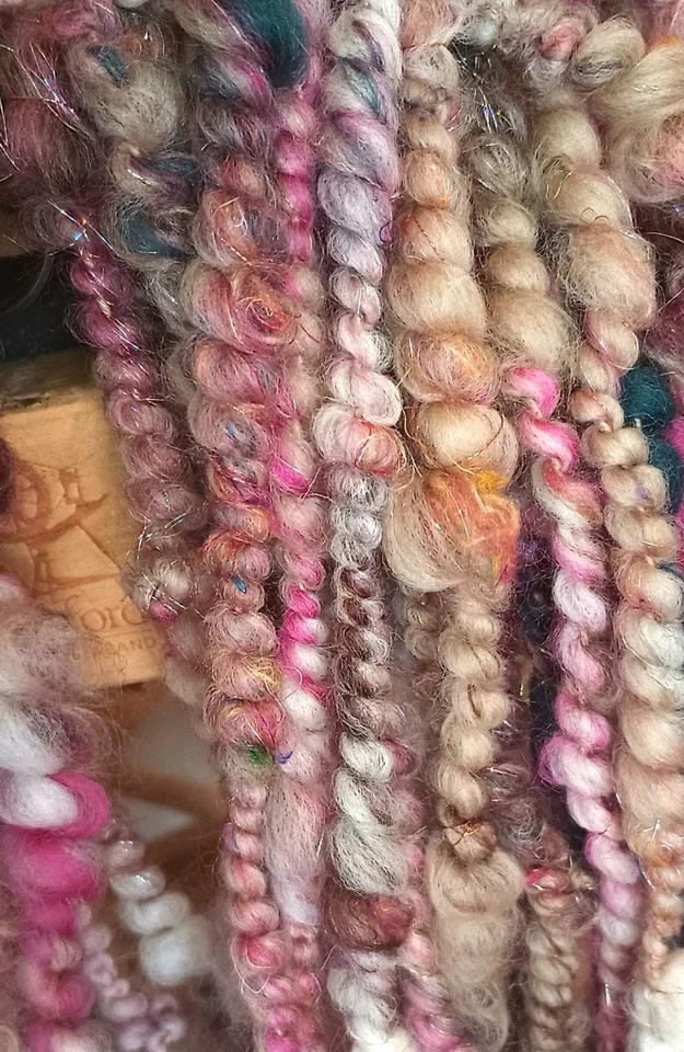 Handspun Art Yarn Super Coil Art Yarn: Wool, Alpaca, Silk 50 yds - Image 4 of 4