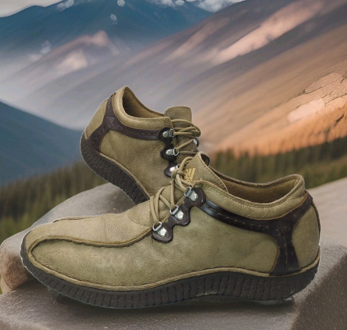 ANZU　② RARE Y2K Adidas Anzo Low Leather Shoes Mens 13 466090 Tan Moc