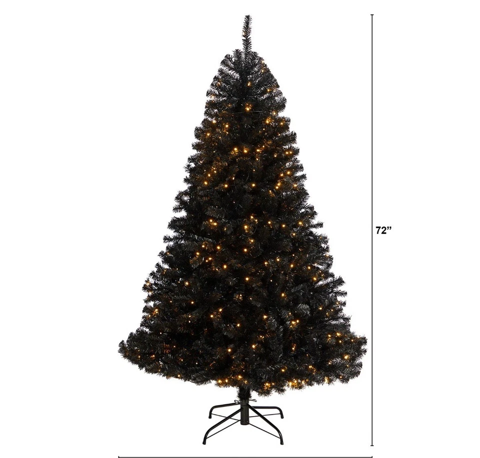 6-ft Black Artificial Christmas Tree with 400 Clear LED Lights and 1036 Tips - Image 2 of 3