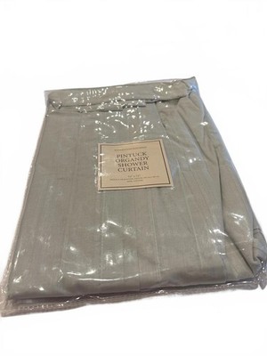 Restoration Hardware Pintuck Organdy Shower Curtain Light Grey 72'' x 72'' Cotton 