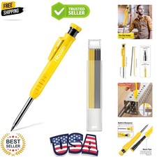 Solid Carpenter Pencil Set for Construction with 7 Refills Built-in Sharpener...