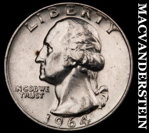 1964 Washington Quarter- Silver- Scarce High Grade Luster No Reserve #J2489