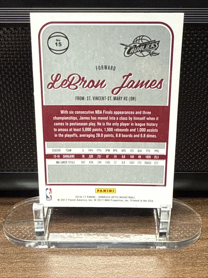 2016–17 Panini Donruss Optic — Леброн Джеймс, Коби Брайант No15 - Изображение 2 из 2