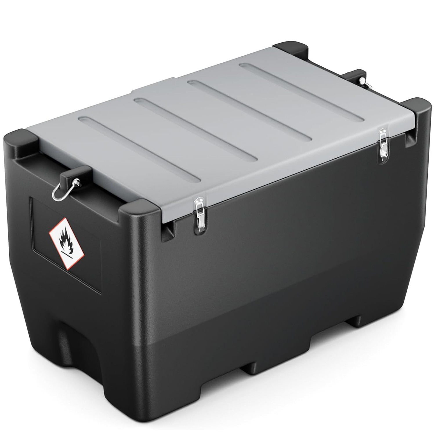 50-Gallon Portable Fuel Transfer Tank with 12V Electric Pump - Black