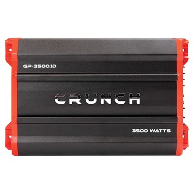 Black Mono Channel Amplifier 3500 Watt Variable Crossover 1 Ohm 2 Ohm 4 Ohm
