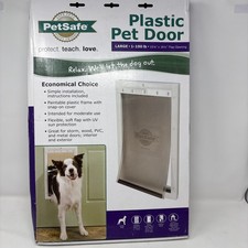 PetSafe Plastic Pet Door Large for Dogs 1-100 lbs Flap Opening - New