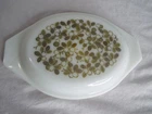 VTG PYREX  943C VERDE Avocado Green Olive Casserole 1.5 Qt Oval Lid Only Fits043