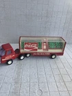 Vintage Buddy L Pressed Metal Coca Cola Bottling Delivery Truck w (4) Pop Crates