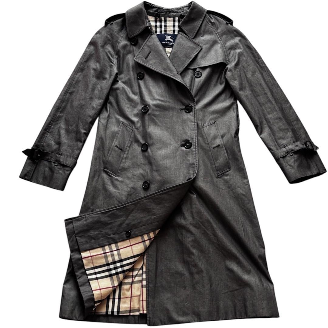 Burberry   London Trench Coat Nova Check M Gray Made in England thumbnail 12