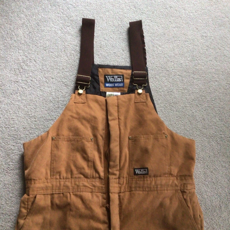 Mono de carpintero de pared para hombre 2XL 46-48 baberos pato lona edredón forrado Foto 2 de 4