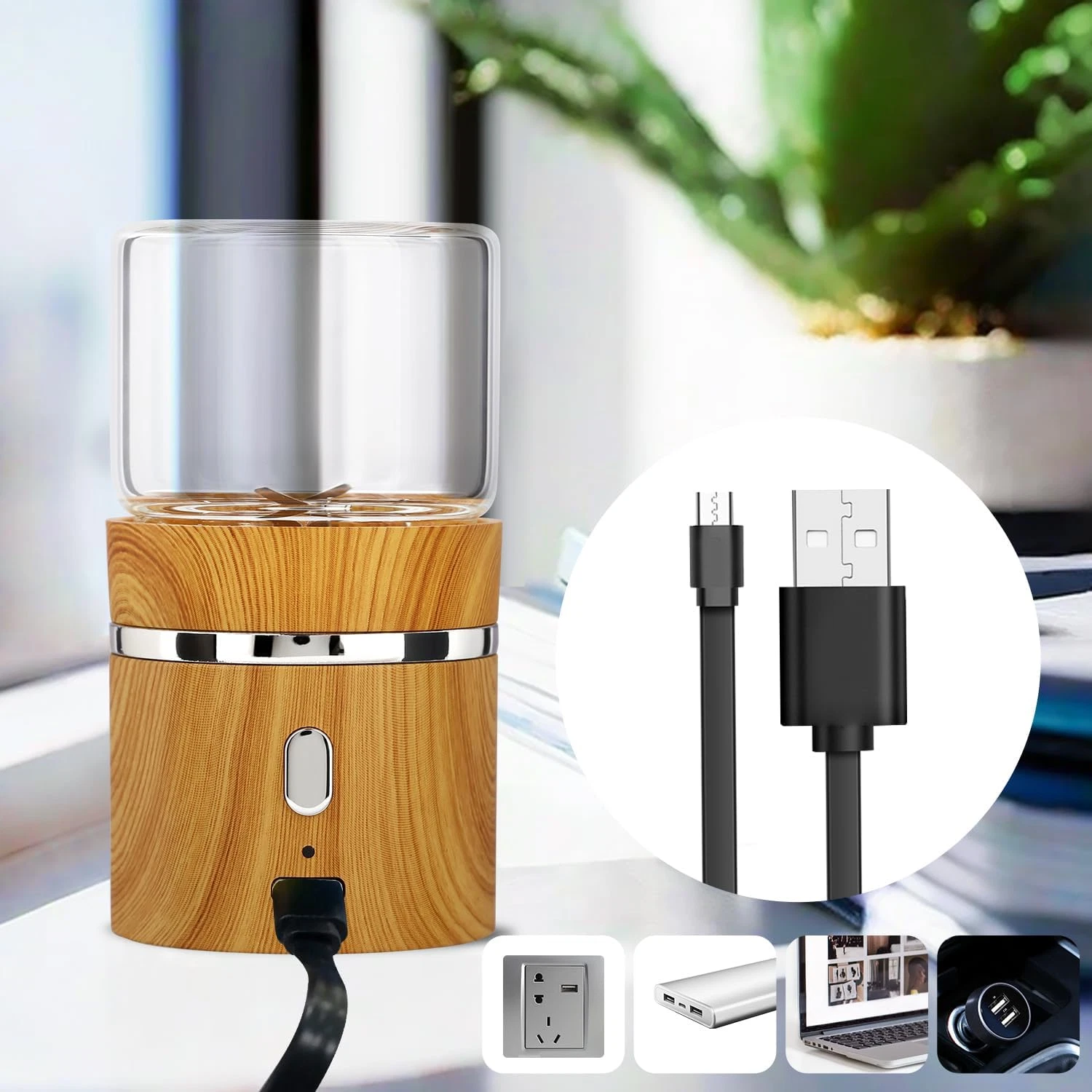 Electric Herb Grinder Electric Spice Grinders Mini Size 2Inx3.5Inches 2 Pcs Jar