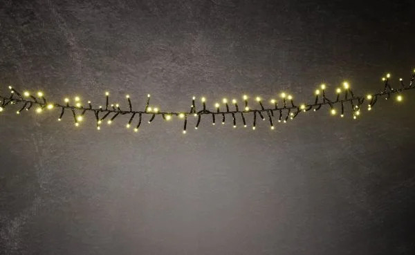 Trendline Led-Lichterkette Cluster AußEn 3 M Warmweiß-Schwarz Mit Timer, Dimmer-image
