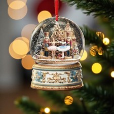Nutcracker Ballet Snow Globe Christmas Ornament Ballerina Decor Gift