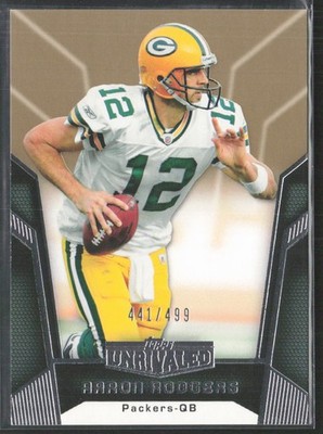 2010 Topps Unrivaled #71 Aaron Rodgers Gold #/499 Green Bay Packers (MS)