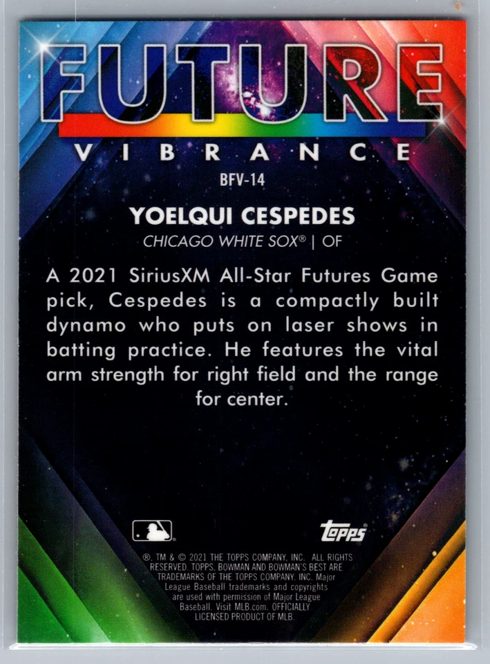2021 Bowman's Best - Bowman Future Vibrance Yoelqui Cespedes #BFV-14 (RC) - Image 2 of 2