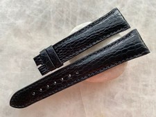 20mm/16mm Black Ostrich Leather Padded Watch Strap Band