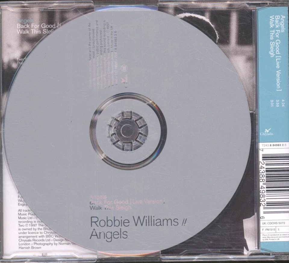Robbie Williams Angels CD UK Chrysalis 1997 single CDCHS5072 - Bild 2 von 2
