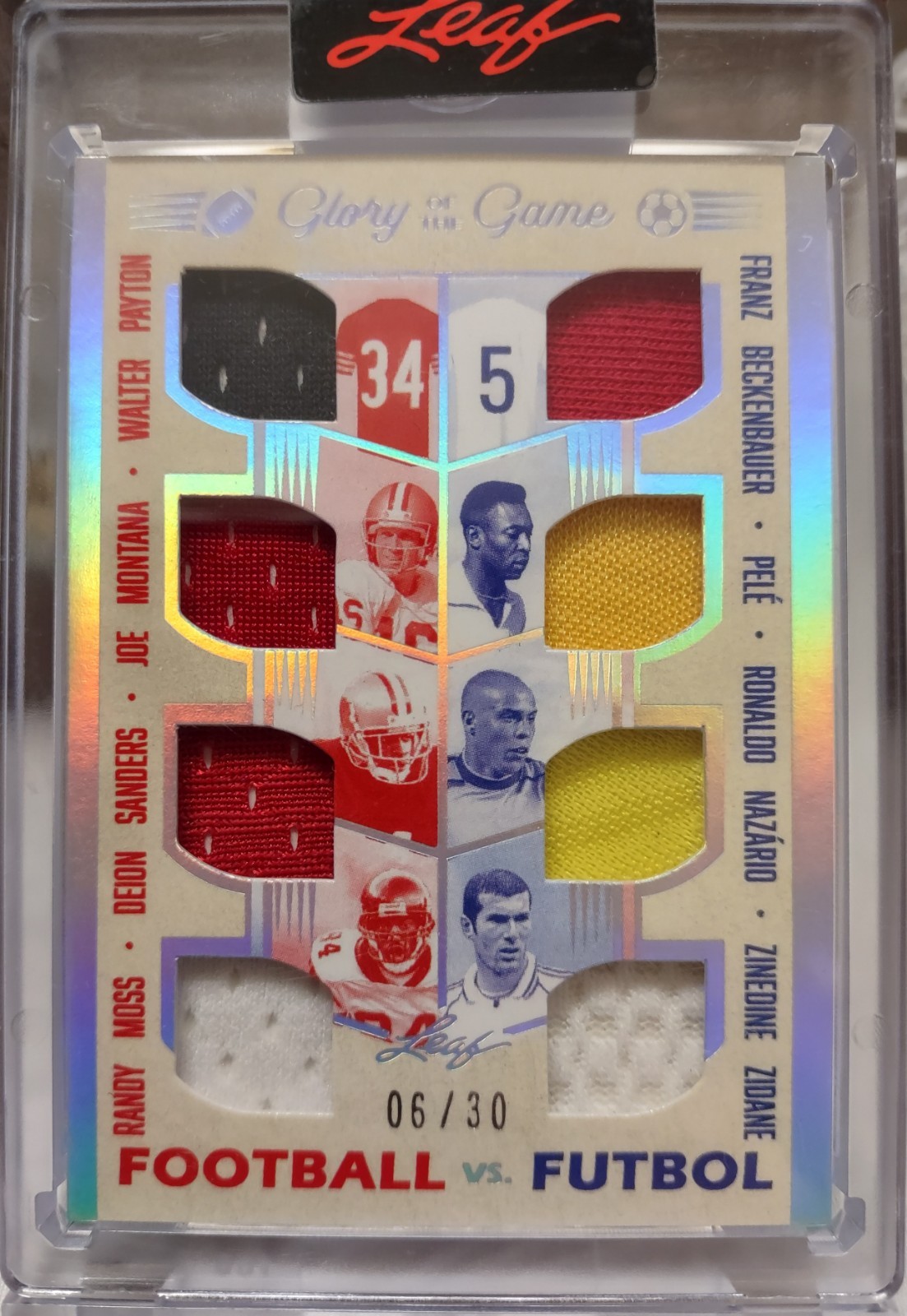 2025 Leaf Glory Of Game Football Vs Futbol PAYTON, MONTANA, PELE, RONALDO 6/30