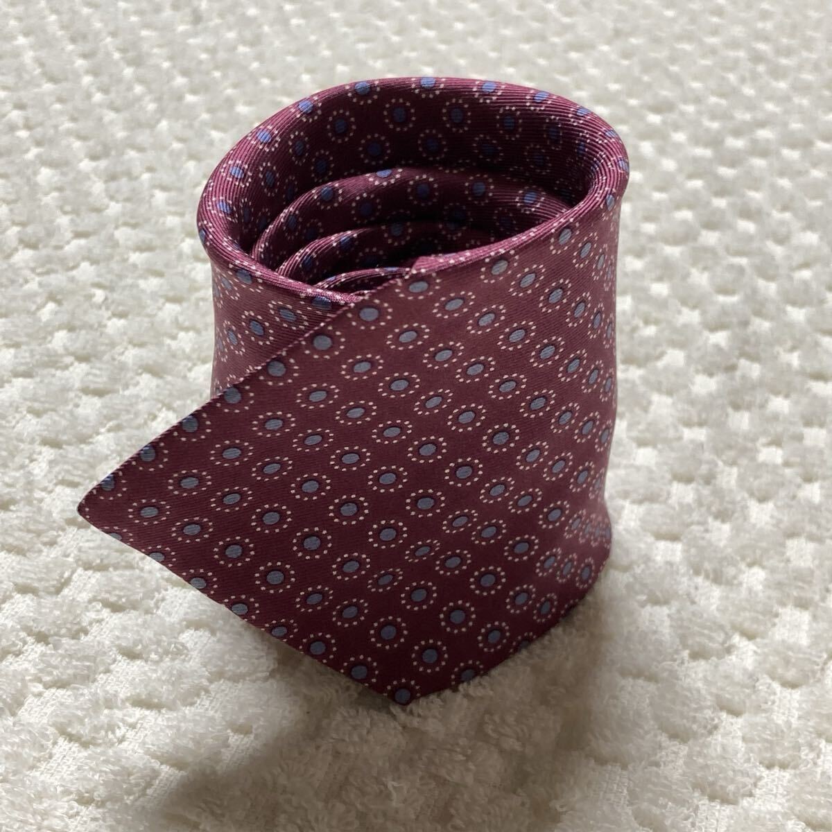 Good Condition HERMES Tie Small Pattern Circle Do… - image 1