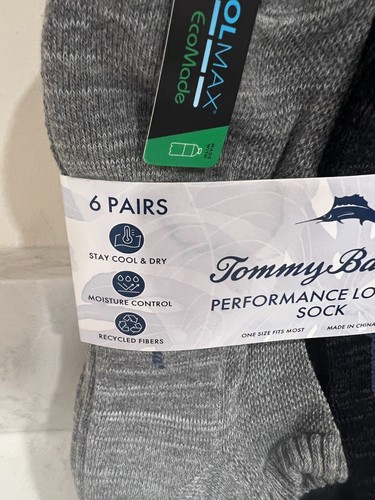 Tommy Bahama Confezione 6 Calze Uomo Imbottite Taglio Basso Grigio Taglia Unica - Foto 2 di 5
