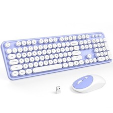 Wireless Keyboard and Combo, Typewriter Full-Sized Keyboard and 2.4GHz Connec...